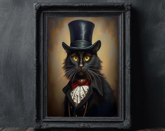 貴族風猫の肖像画：ルネサンス時代の愉快な動物アート（デジタルアート