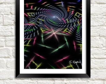 Colorful abstract art print, black and pink art, abstract art print, modern abstract art