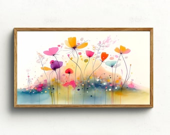 Spring Frame Tv Art Instant Download, Wildflower Tv art for TV Digital Download, Colorful Flowers for Spring, Smart Tv art, Tv art Spring