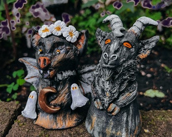 Witch Familiar Custom Commissioned Sculpture Figurine Magical Creature bat cat rat owl toad goat dog wolf spirit animal