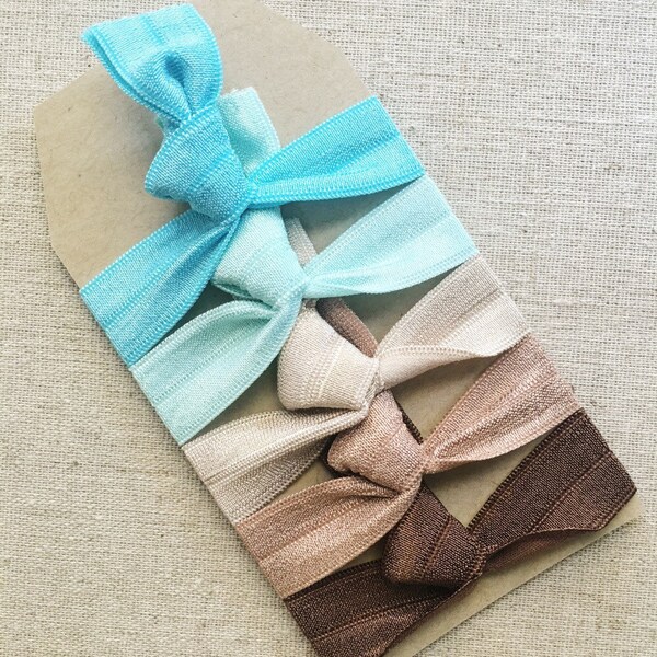 Coastal- Set of 5 Elastic Hair Ties
