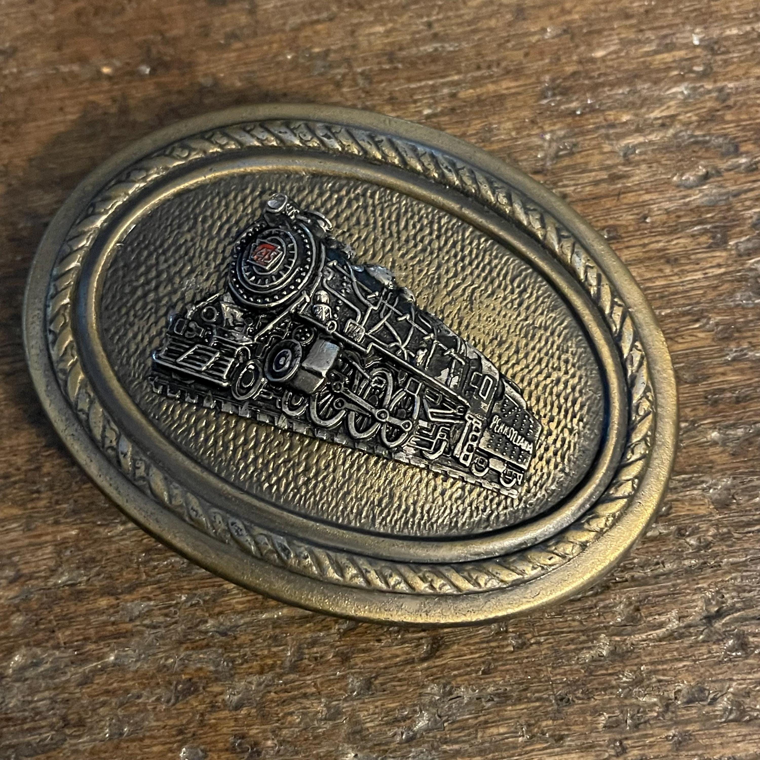 Vintage 1980 Alaska Railroad Belt Buckle Cast-It Inc Denver CO Pewter Train Vintage 1980 Metal Pewter Belt Buckle, Train, Steam Engine  main image 4