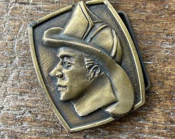 Vintage buckle Fire Fighter Fireman face vintage brass colored belt buckle
