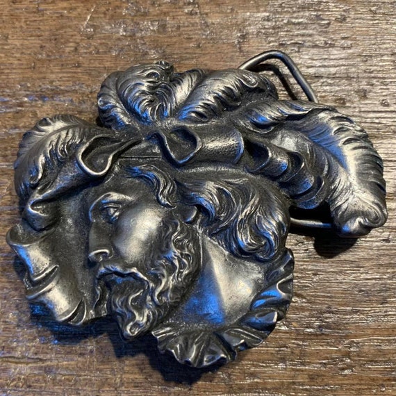 Vintage Belt Buckle SWASHBUCKLER Pirate Pewter Belt Buckle  display picture 2