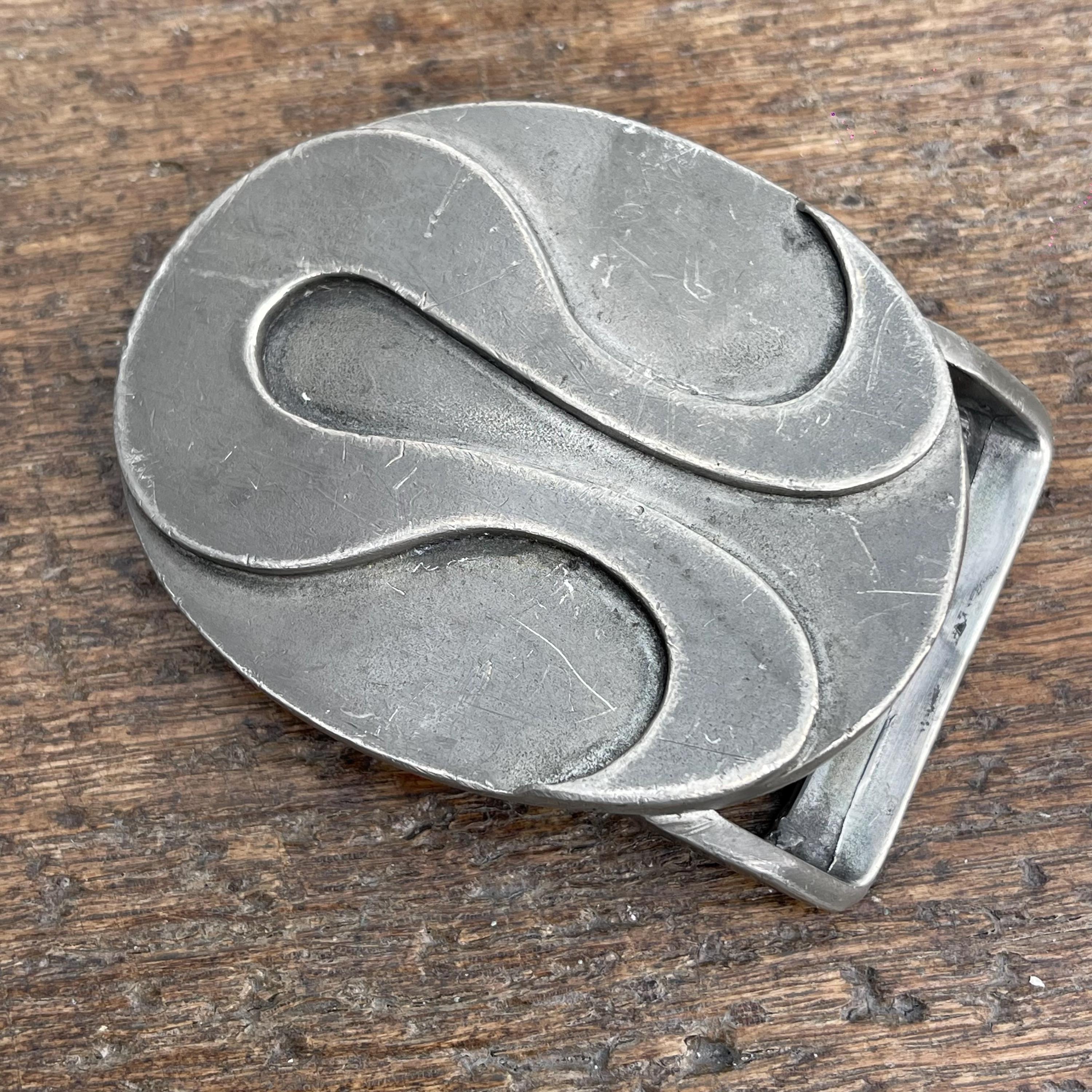 VTG 60s Silver Tone Rolo Link Disc Belt 29\
