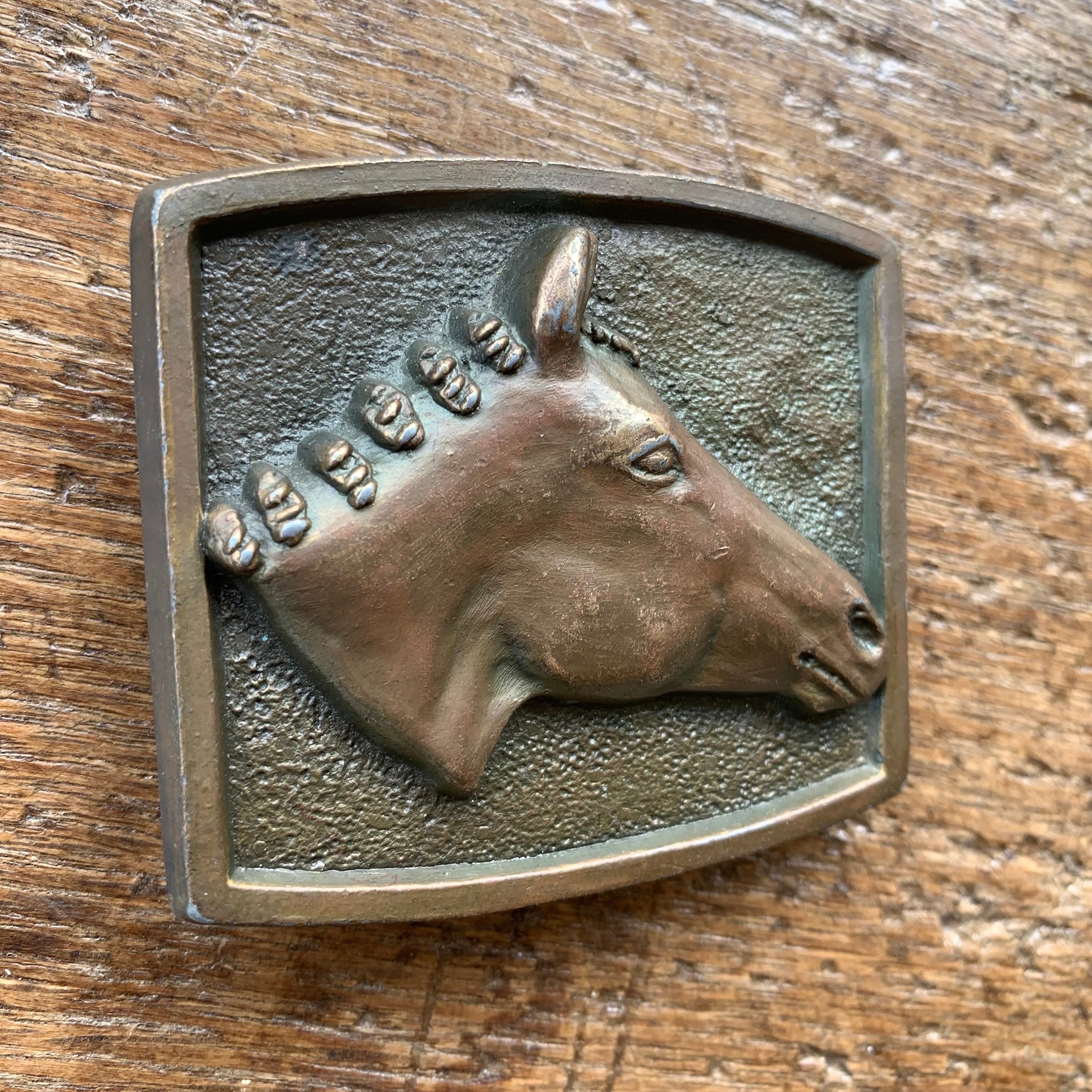 Beautiful Vintage Artisan Delicate Solid Brass Show Horse Head Belt Buckle? Horse Belt Buckle In Vintage Belt Buckles for sale - eBay main image 4