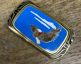 Vintage Wildlife Flying Eagle Number One Design Brass Belt  display picture 1