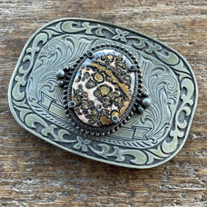Vintage Agate Belt Buckle - Etsy display picture 1