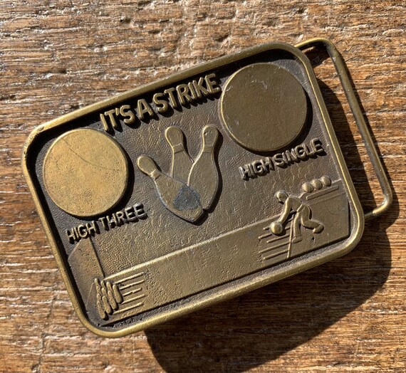 vintage bowling brass belt Gem