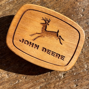 Vintage John Deere wooden belt buckle