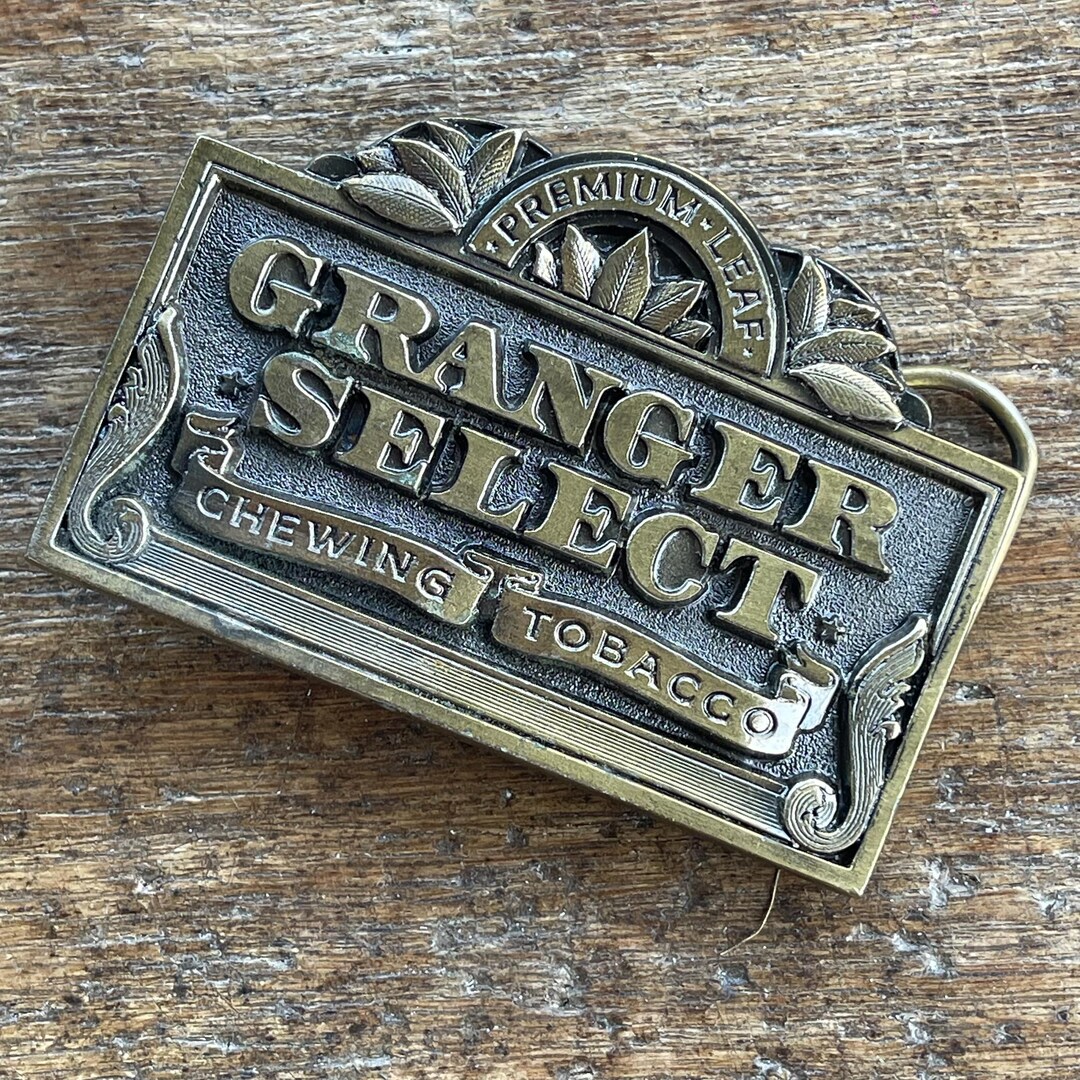 Vintage Granger Select Chewing Tobacco Advertising Limited Edition Brass  Colored Belt Buckle 1988 USA