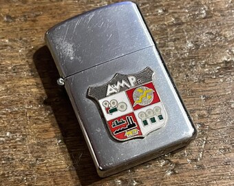 Vintage lighter enameled AMP advertising metal Lighter