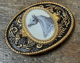 Pinto Horse Association Solid Brass Vintage Belt Buckle by  display picture 1