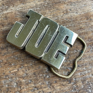 Vintage “Joe” name letters design Solid Brass belt buckle