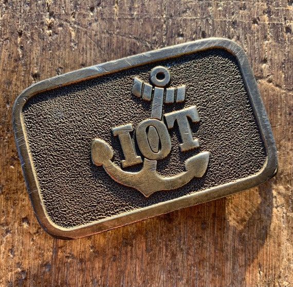 Naval Nautical IOT Ship Anchor Brass Colored Metal Belt Buckle 