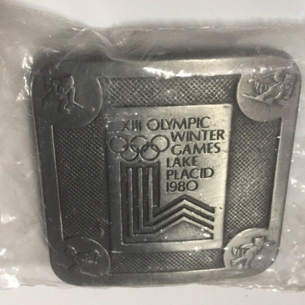 XIII Olympic Winter Games Lake Placid 1980 Belt Buckle New In Original Packaging