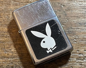 Zippo lighter Playboy Bunny Head advertising black enameled logo design Zippo Lighter