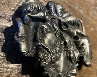 Vintage Belt Buckle SWASHBUCKLER Pirate Pewter Belt Buckle 