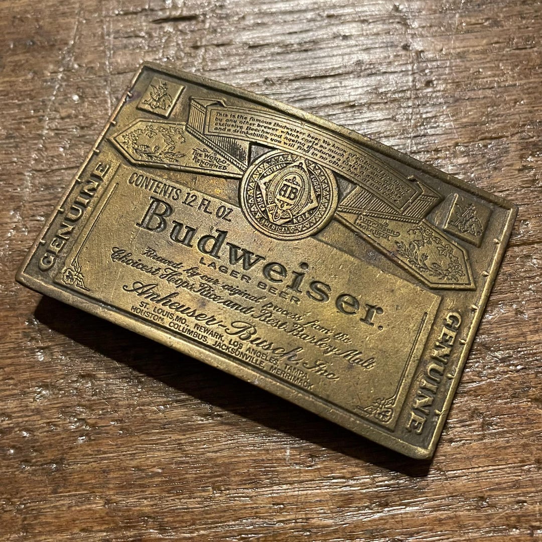 Boucle De Ceinture Vintage Budweiser – Reproduction Officielle, état Correct