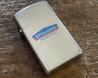 Zippo lighter BF Goodrich advertising enameled logo design slim style Zippo Lighter 1976