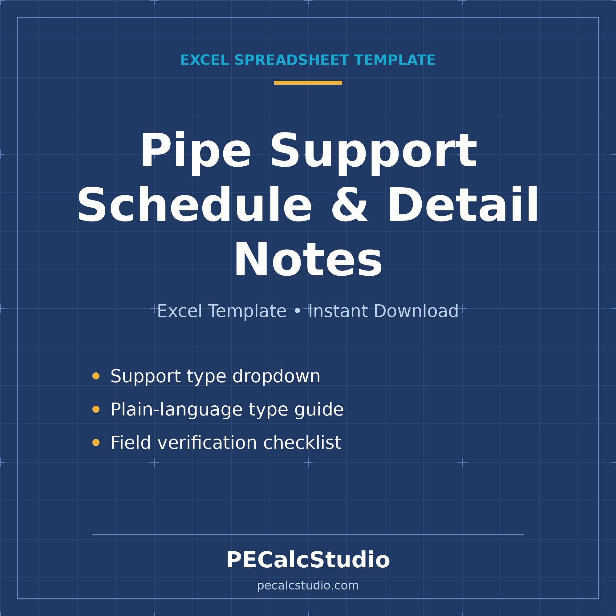 Pipe Support Schedule Excel Template | Support Type Guide & Field Check ...