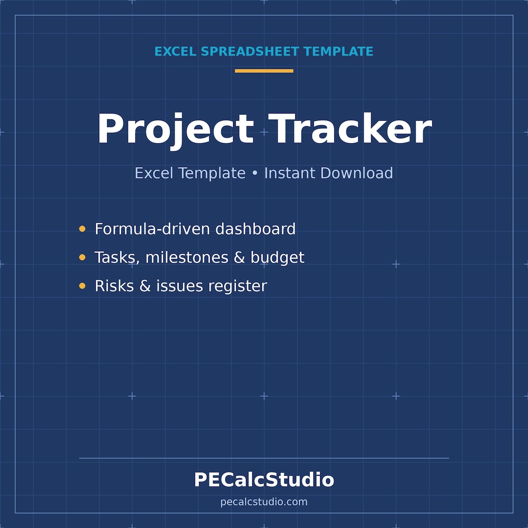 Project Tracker Excel Template | Dashboard, Tasks, Milestones, Budget ...