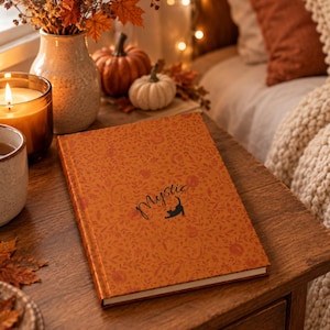 Special Halloween Mystic Cat Pattern Hardcover Journal