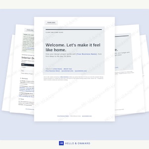 Interior Design Client Onboarding Kit, Interior Design Contract Template, Includes Word, Google Docs, Notion, Canva Versions