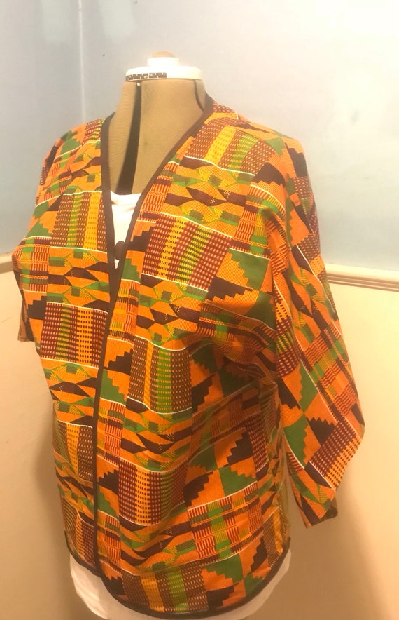 Kente Print ~ Kimono top ~African Print ~ Kente Top ~ Jacket