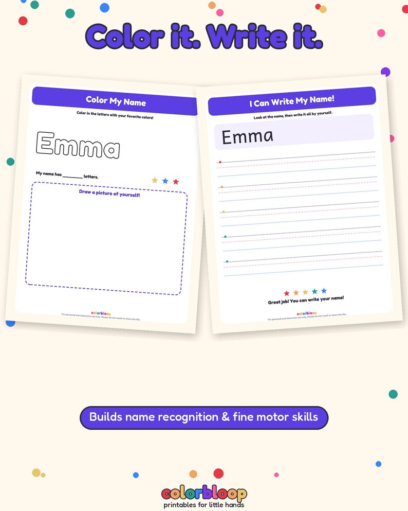 Name Pattern Pre Writing Editable Name Tracing Worksheets for Kids, Type Name Once, Name Writing ...