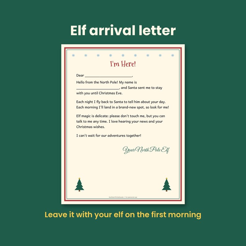 Elf Arrival Letter Printable, Christmas Elf Kit, Elf Goodbye Letter ...