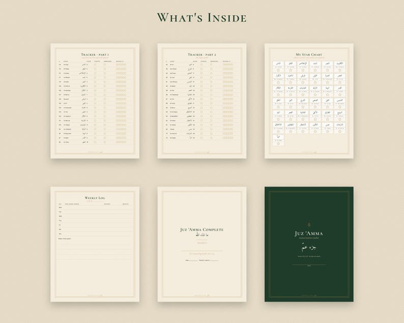 Juz Amma Tracker Printable for Kids, Juz 30 Quran Memorization Chart image 2