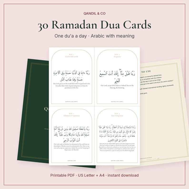 30 Day Ramadan Dua Cards Printable for Kids image 1