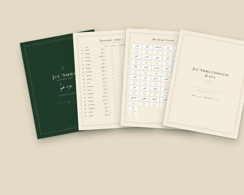 Juz Amma Tracker Printable for Kids, Juz 30 Quran Memorization Chart image 4