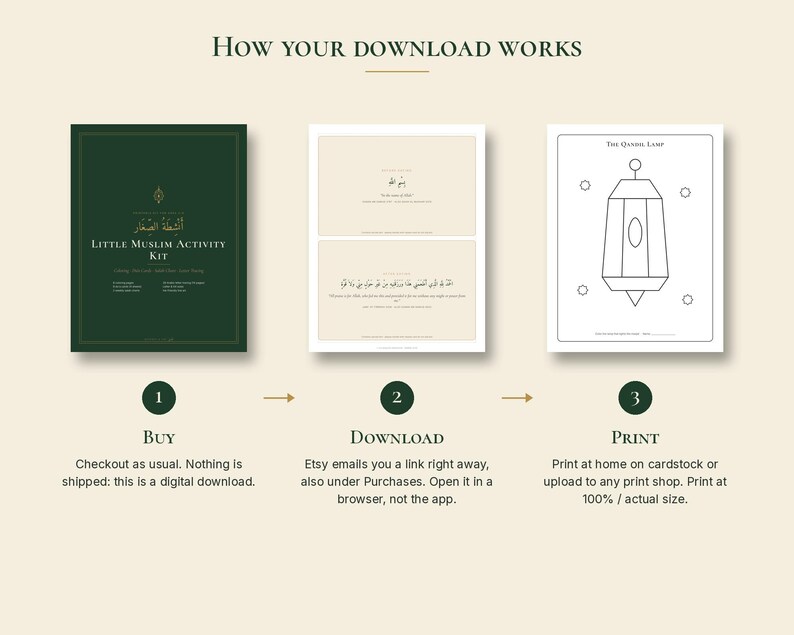 Little Muslim Activity Kit, Islamic Coloring Pages, Du'a Cards and Arabic Tracing image 4