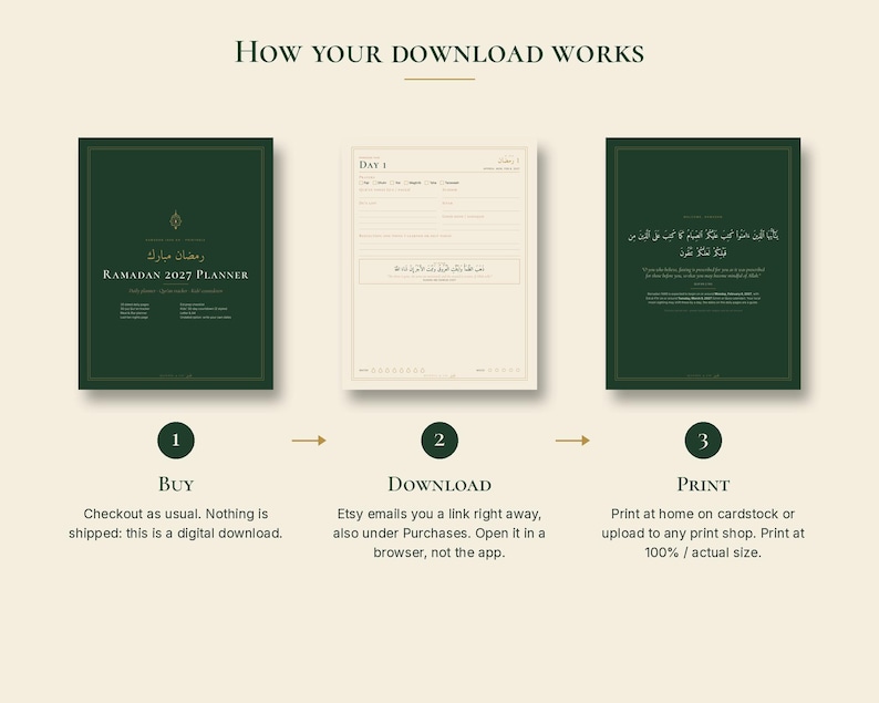Ramadan 2027 Planner Printable, 30 Dated Daily Pages, Quran Tracker and Kids Countdown image 4