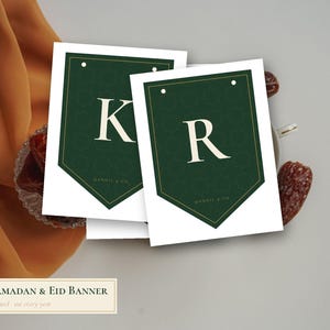 Ramadan Mubarak and Eid Mubarak Banner Printable, Undated Islamic Garland