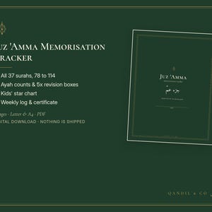 Juz Amma Tracker Printable for Kids, Juz 30 Quran Memorization Chart image 5