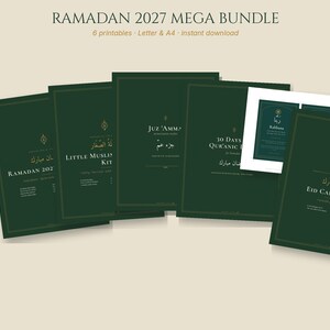Ramadan 2027 Mega Bundle, Ramadan Planner, Kids Salah Tracker, Juz Amma Tracker, Ramadan Dua Cards, Rabbana Duas, Eid Cards Printable