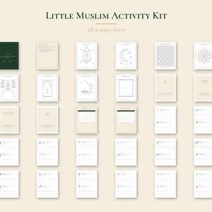 Little Muslim Activity Kit, Islamic Coloring Pages, Du'a Cards and Arabic Tracing image 1