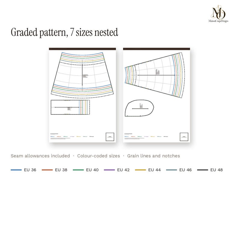 Pleated Skirt Sewing Pattern Women, Sunray Pleated Maxi Circle Skirt ...