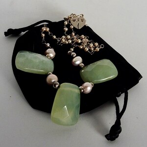 MASSIVE SALE Chunky Aventurine Necklace with Pink Fresh Water Pearls and Silver image 10