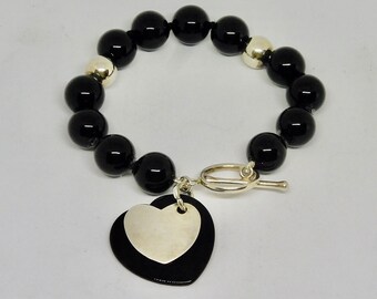 MASSIVE SALE! Black Onyx and Silver Bracelet