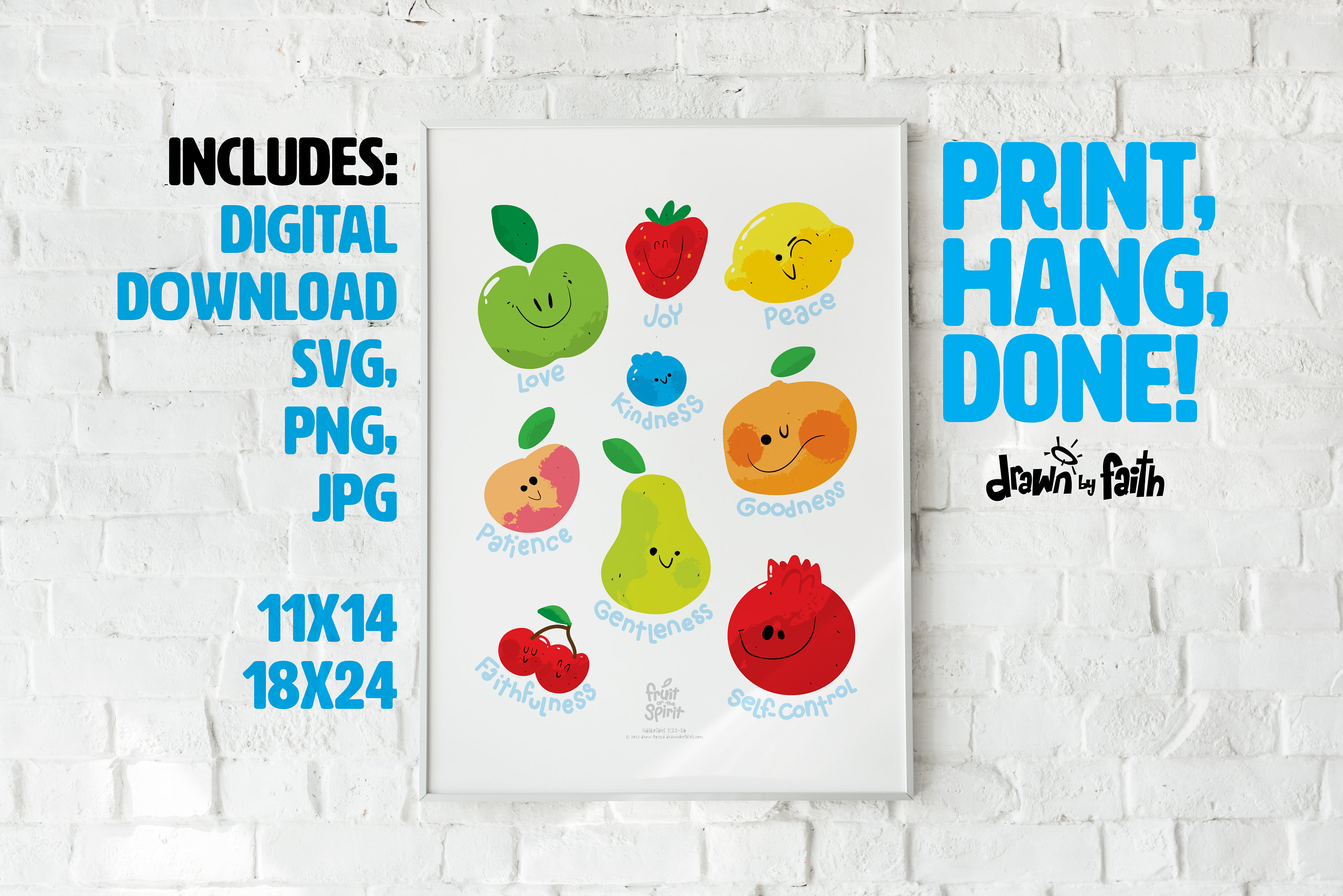 Fruit of the Spirit Kawaii PRINTABLE | Bible Activity | Kids Bible ...