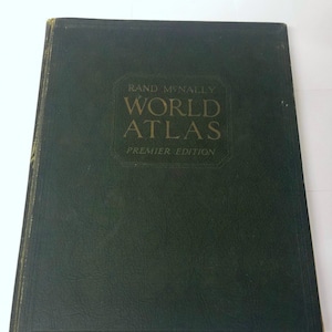 1934 RARE Rand Mcnally World Atlas Premier Edition Libro
