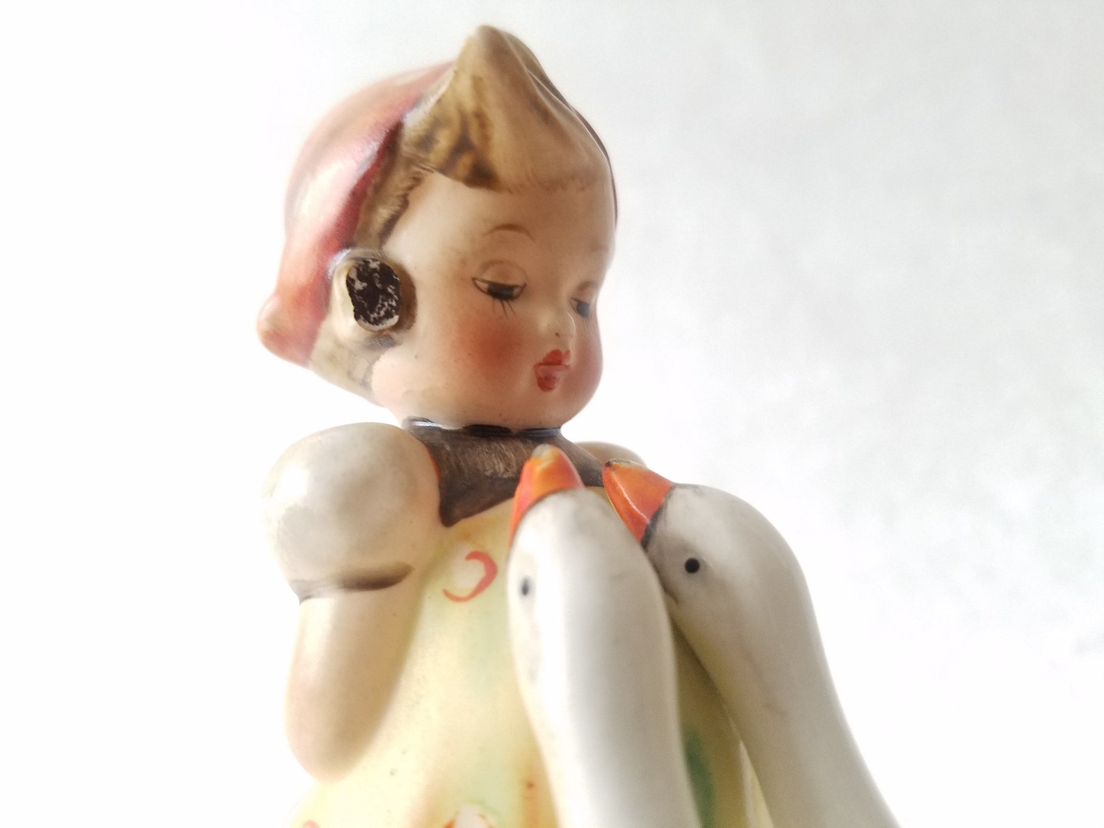 1950 TMK2 Goose Girl Hummel Figurine Stamped Markings of V and Bee and