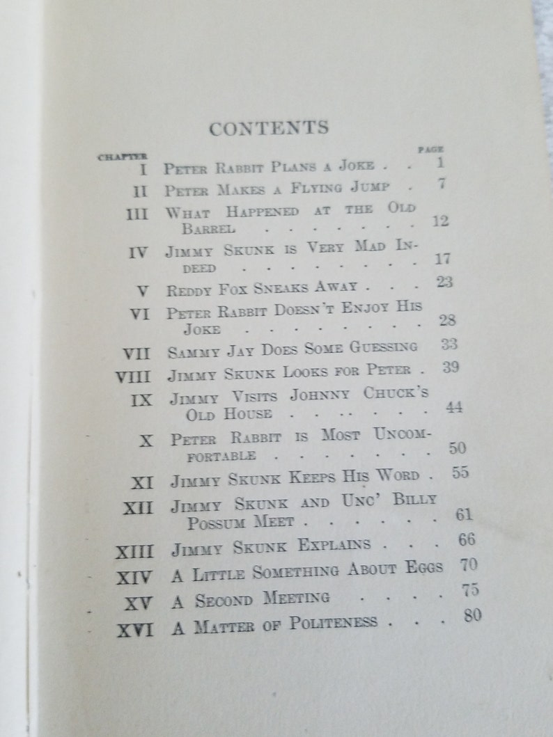 The Adventures of Jimmy Skunk by Thorton Burgess With Dust - Etsy