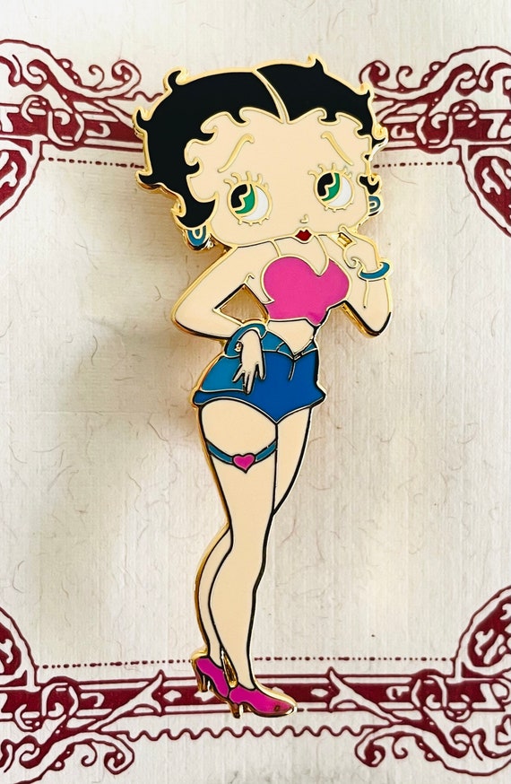 4 vintage Betty Boop pins, lapel pins, Hawaiian, … - image 2