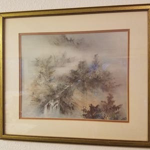 Rare Lena Lui Signed Limited Edition Misty Lanscape Art Print 441/950
