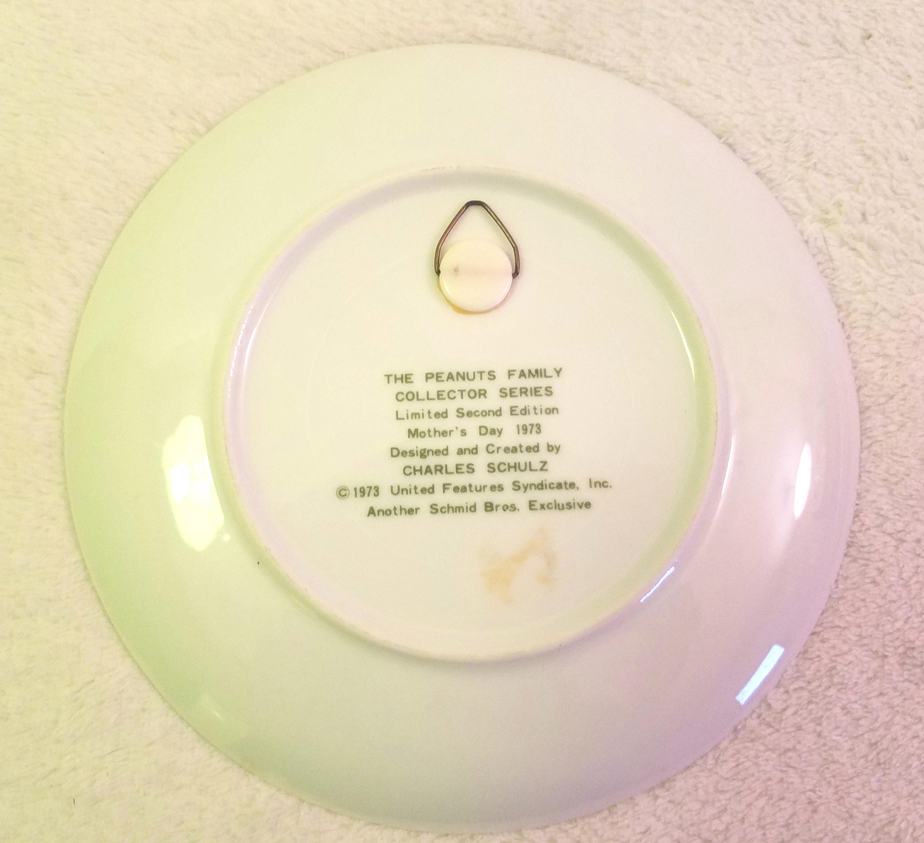 Vintage Snoopy Plates - Mother's Day 1973, Valentine's Day 1977